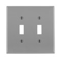 Leviton Wallplates Mid Nyl 2G Tog-Gy PJ2-GY